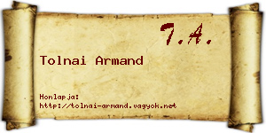 Tolnai Armand névjegykártya